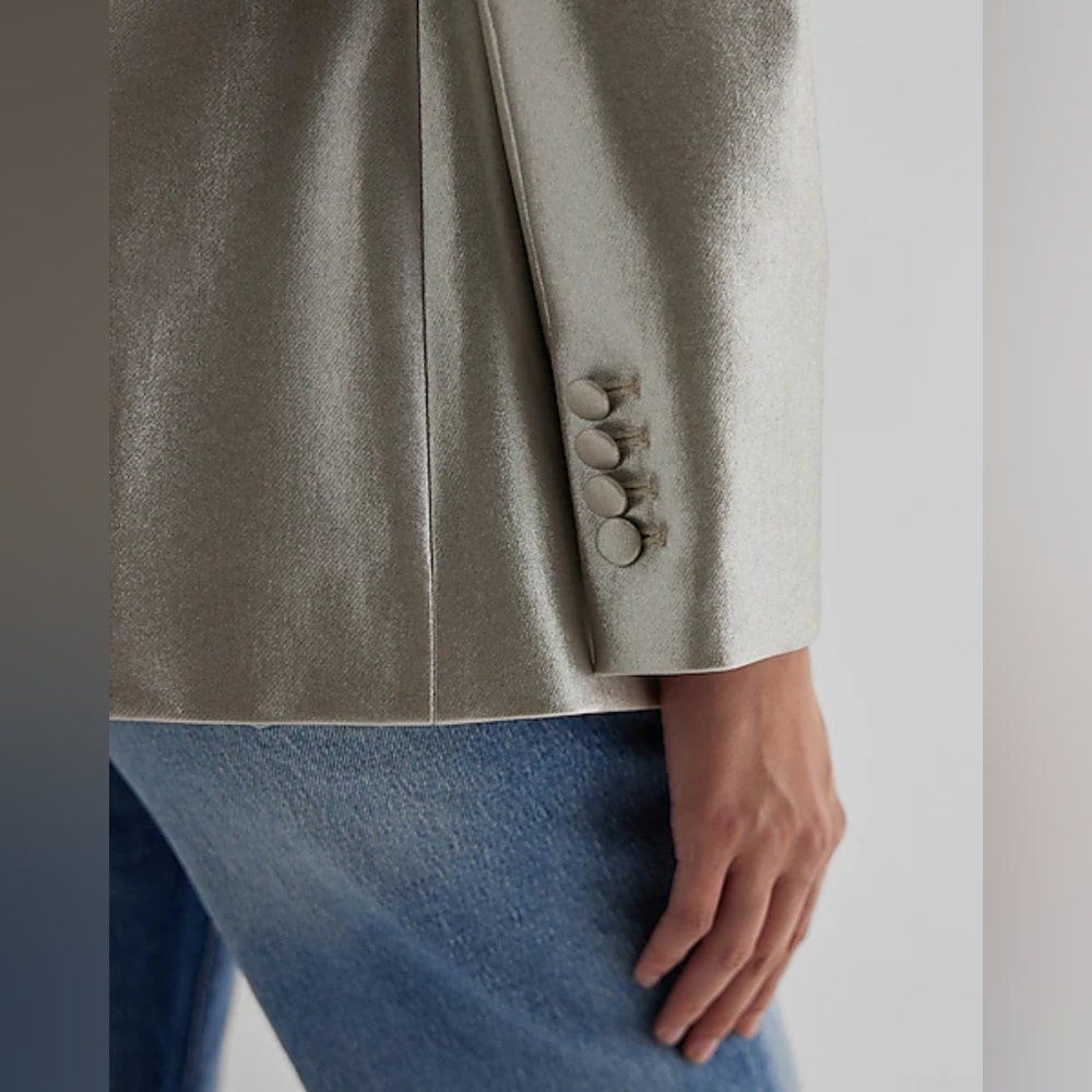 Express Metallic One Button Blazer - image 5